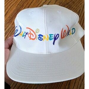 Vintage Walt Disney World Goofy's Hat Co Rainbow Spellout Snapback Cap